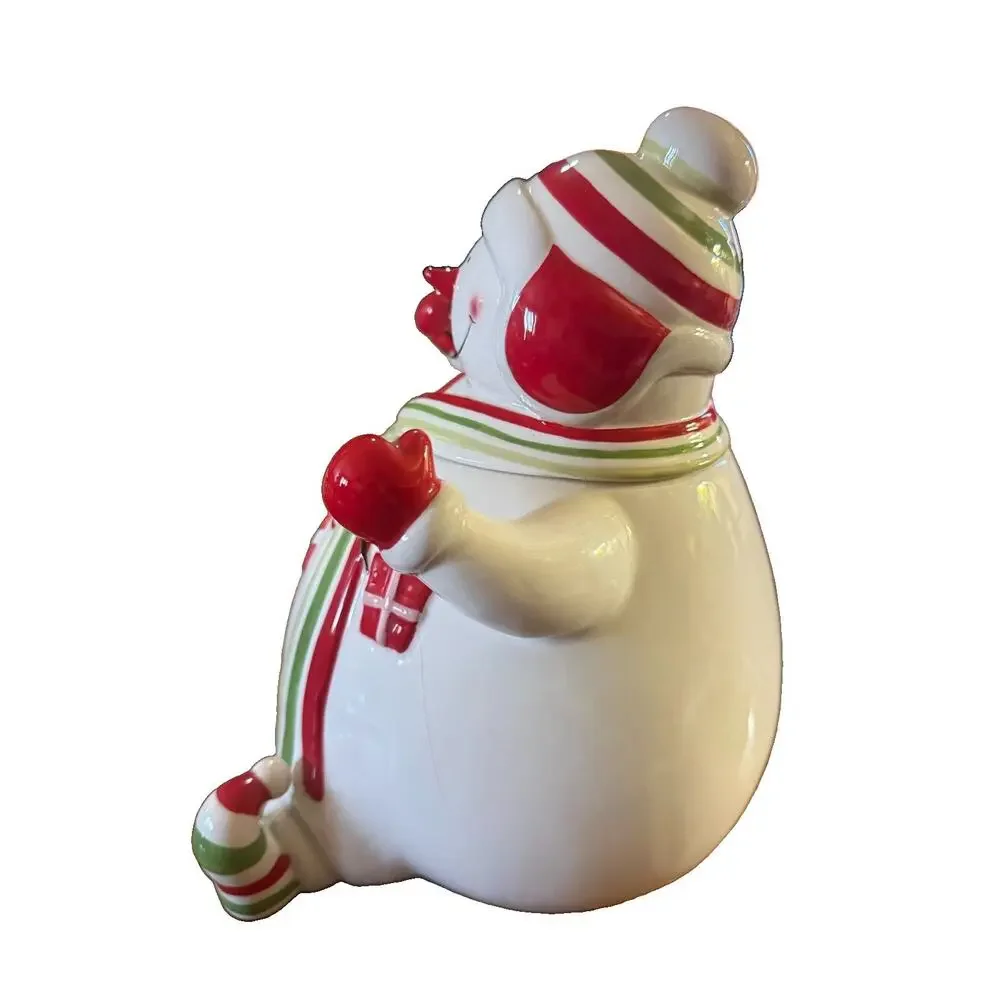 American Atelier Snowman Cookie Jar Ceramic Christmas 5615